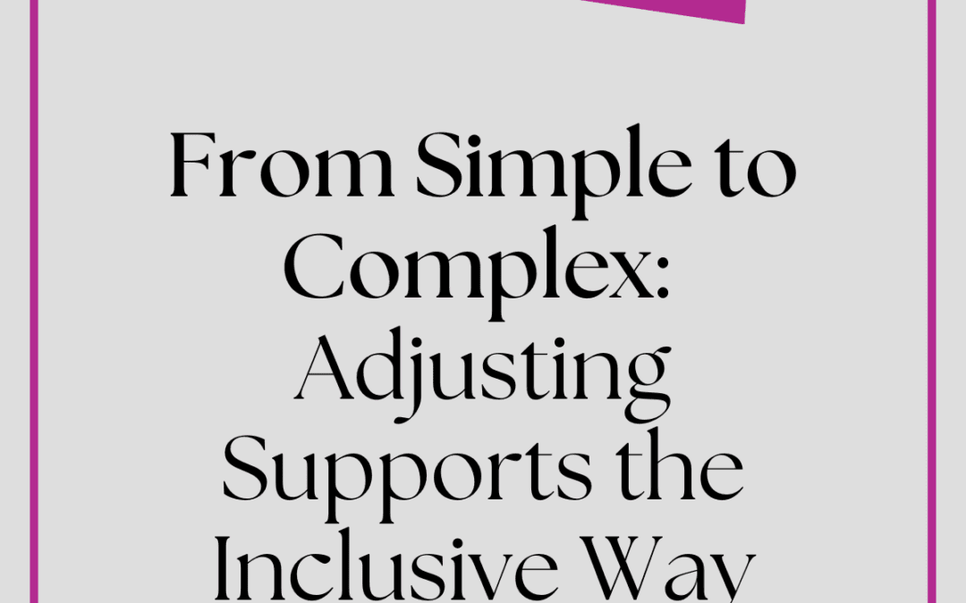 From Simple to Complex: Adjusting Supports the Inclusive Way