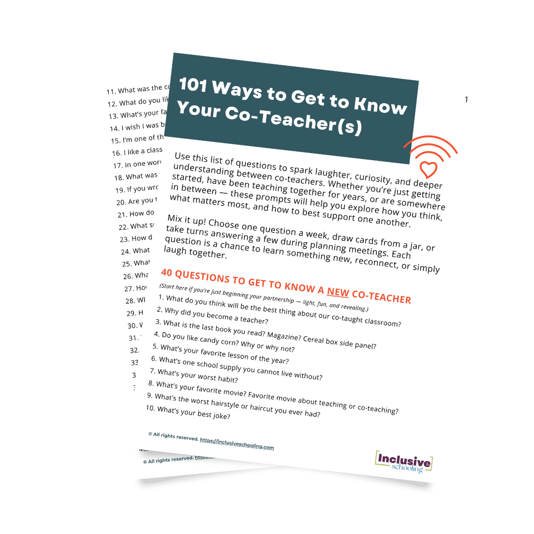 101 Ways to Get to Know Your Co-Teacher(s)