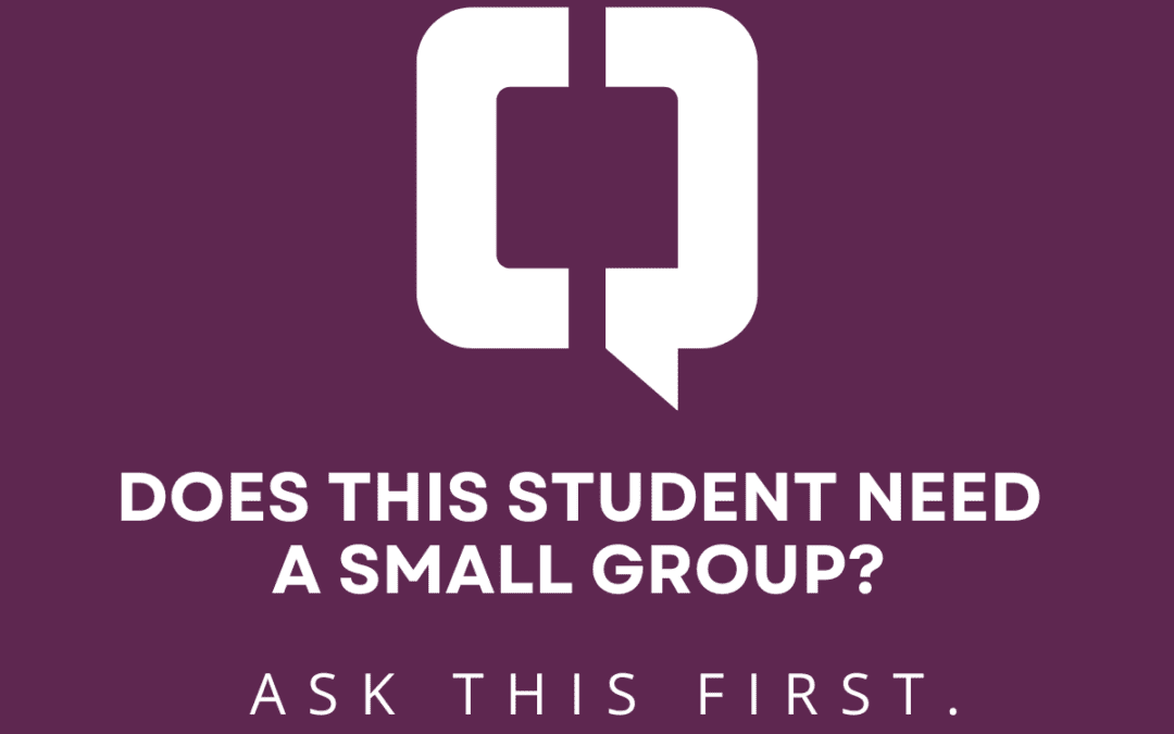 Does This Student Need a Small Group? Ask This First.
